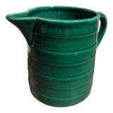 Small malachite green pitcher signed Poët Laval
