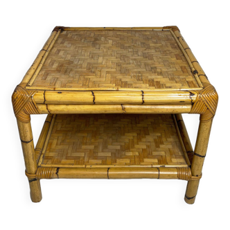 Vintage Coffee Table Bamboo Italy 1960s