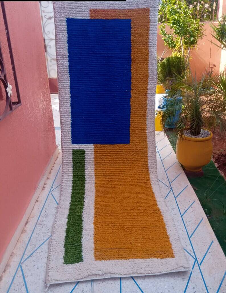 Traditional handmade hallway runner, size 75 x 300 cm