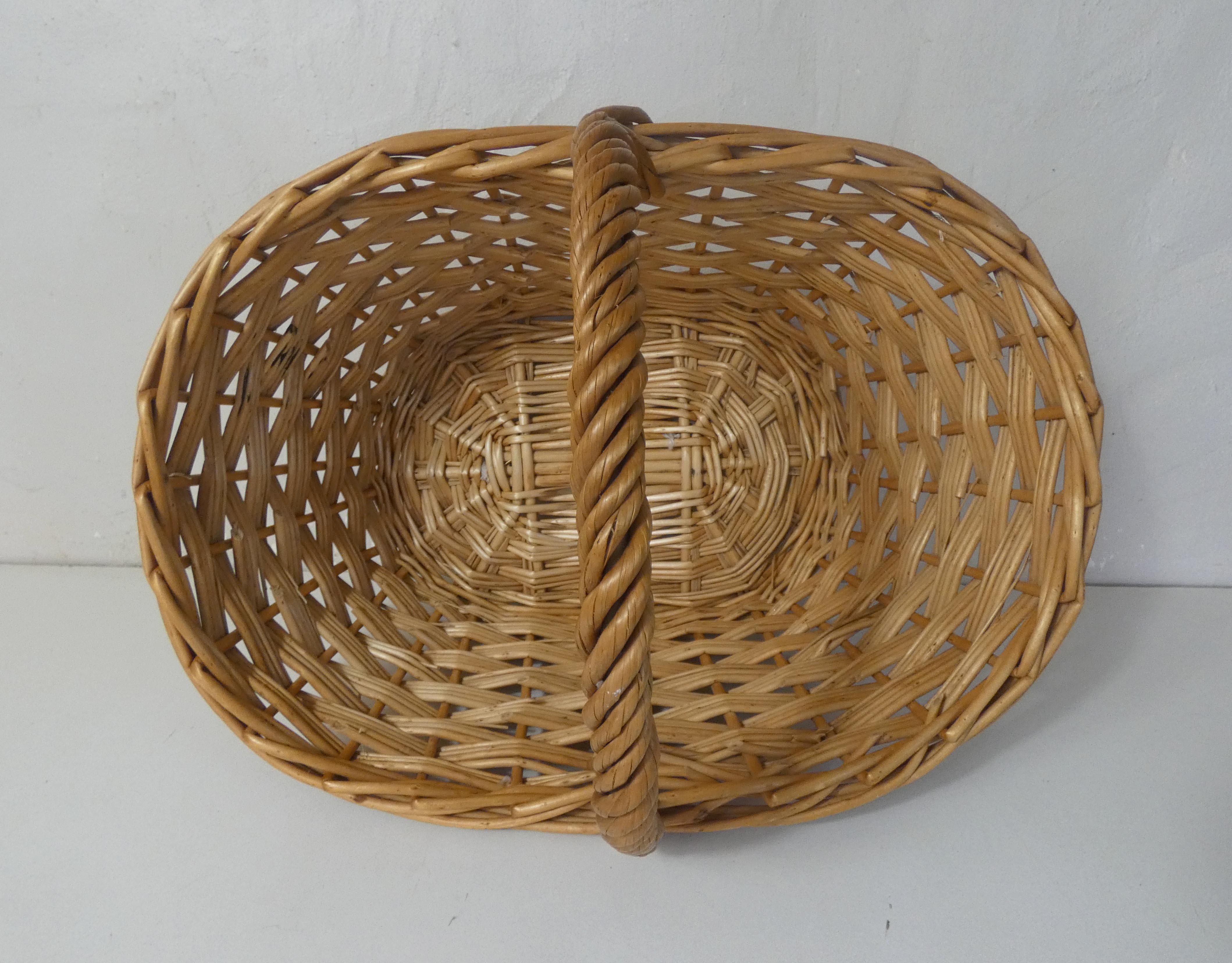 Vintage rattan mushroom basket