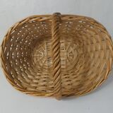 Panier à champignons en rotin vintage