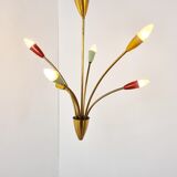 Mid century brass italian chandelier, 1960s