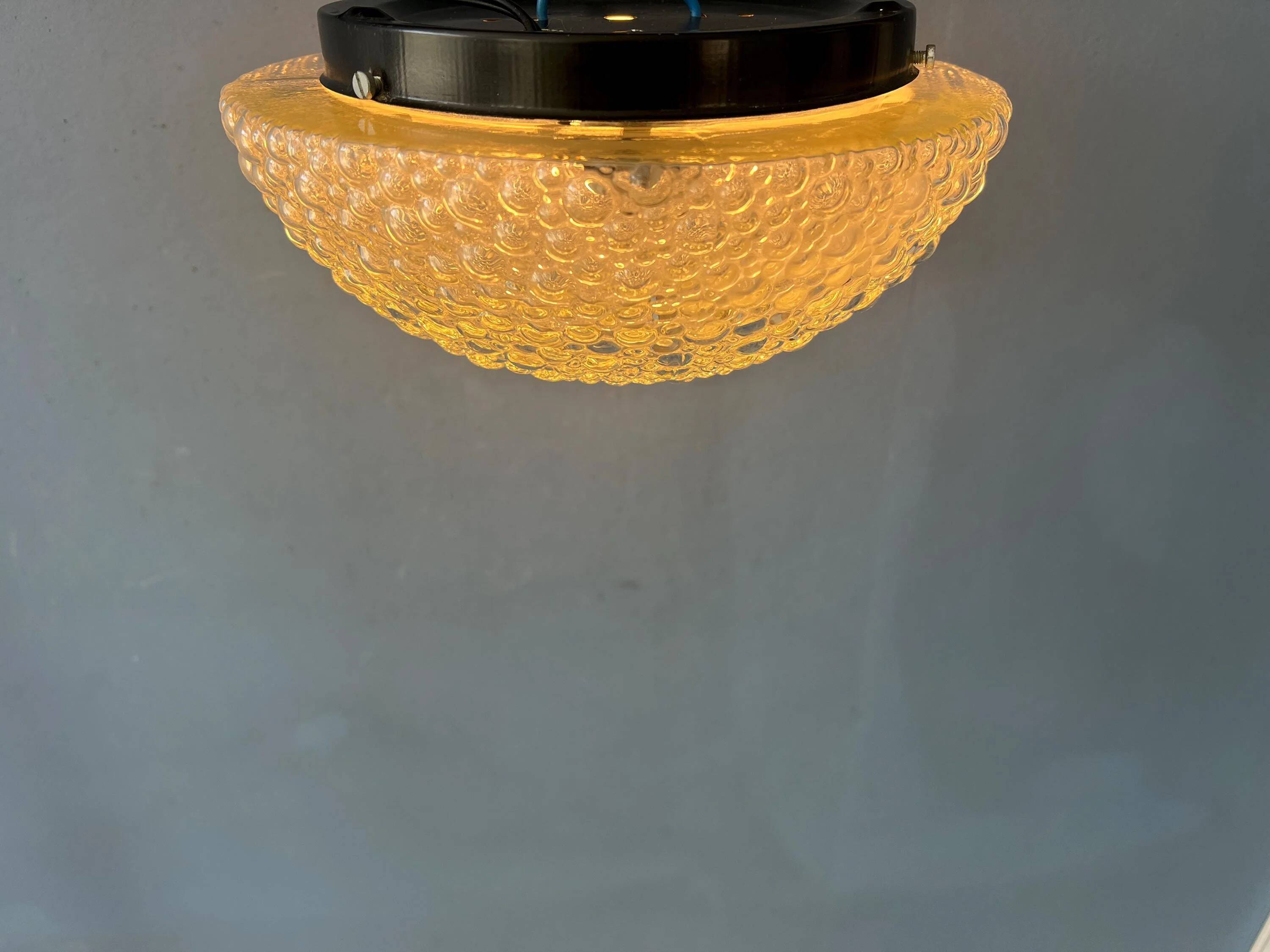 Vintage glass ceiling light by Helena Tynell for Glashütte Limburg