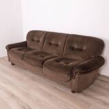 Living room sofa and pair of vintage armchairs from the 70s in italian design fabric