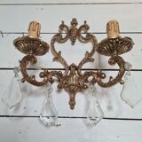 Louis XV style bronze wall lamp with tassels