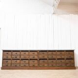 Craft cabinet with drawers in wood and blue stone