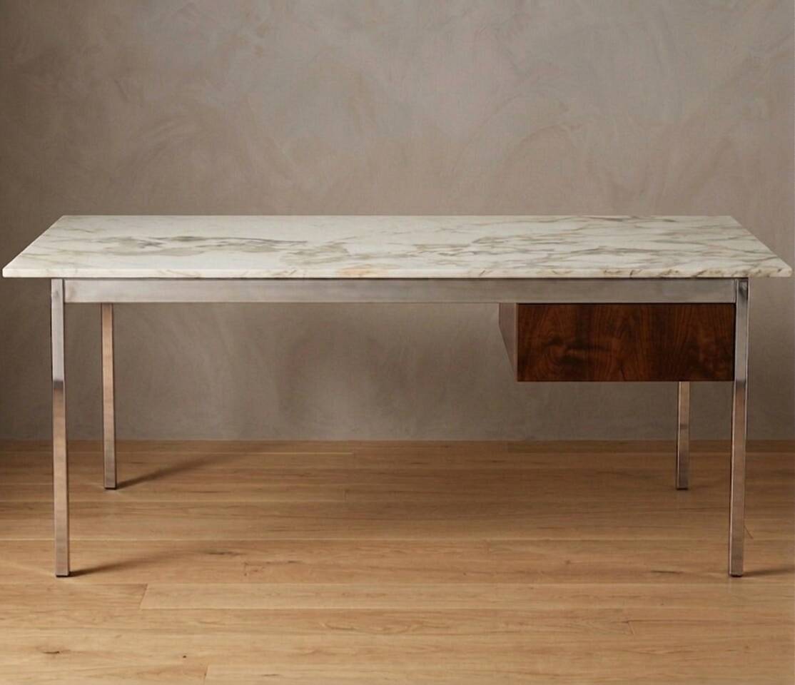 Bureau Knoll design marbre blanc