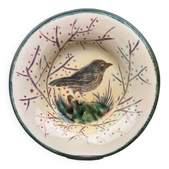 Eusebio Diaz Costa 1904 - 1966 Assiette creuse céramique Bisbal Gerone n°1
