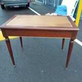 Old style flat desk louis xvi leather tray with 2 pulls