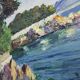 Bord de mer, huile sur panneau
