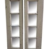 Miroirs Blanc Paire Recycle Ancienne Fenetre Bois Teck