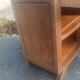Solid oak bedside table with marble