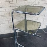 Superb little glass and metal table.