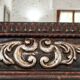 Grande Miroir Italien Sculpté, Bois Doré et Patiné, Style Baroque Rococo, A