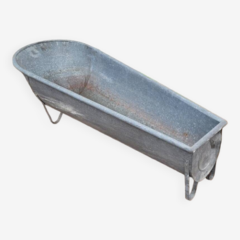 Baignoire ancienne en zinc galvanisé - 1m63