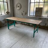 Vintage guinguette table 230 cm green