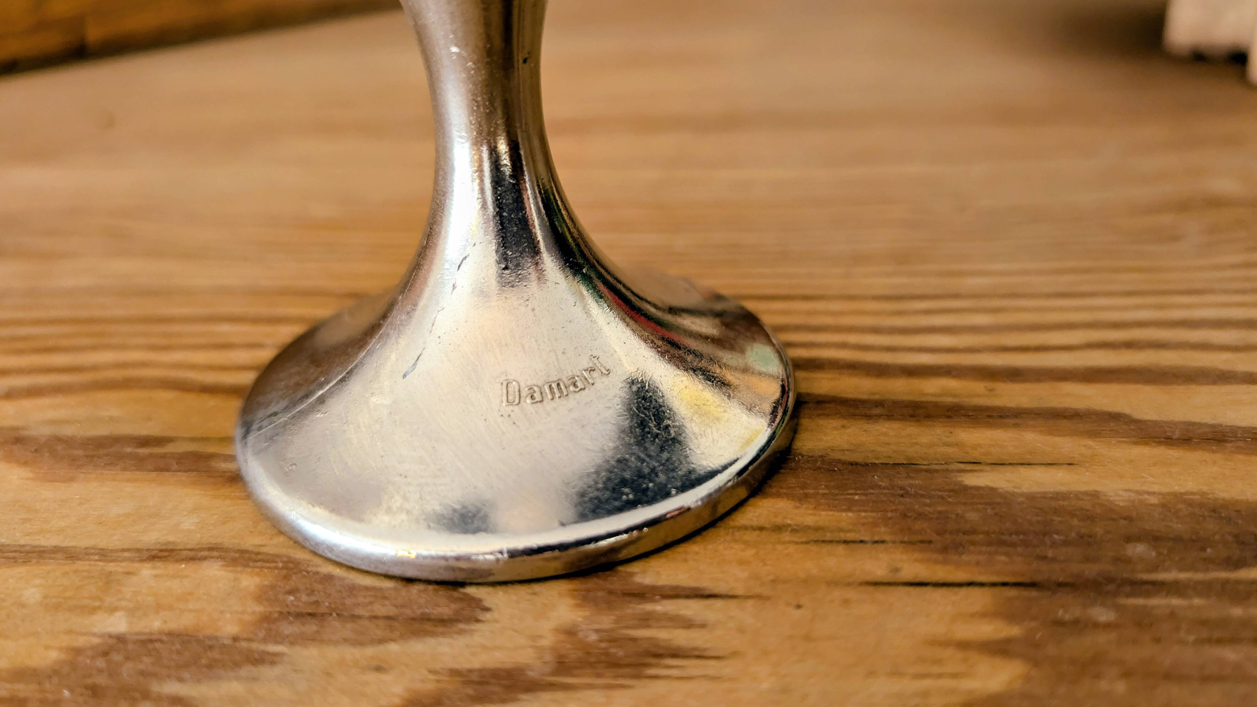 Polished metal vintage Damart soliflore – 20th-century modernist design