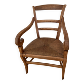 Fauteuil paillé Louis Philippe