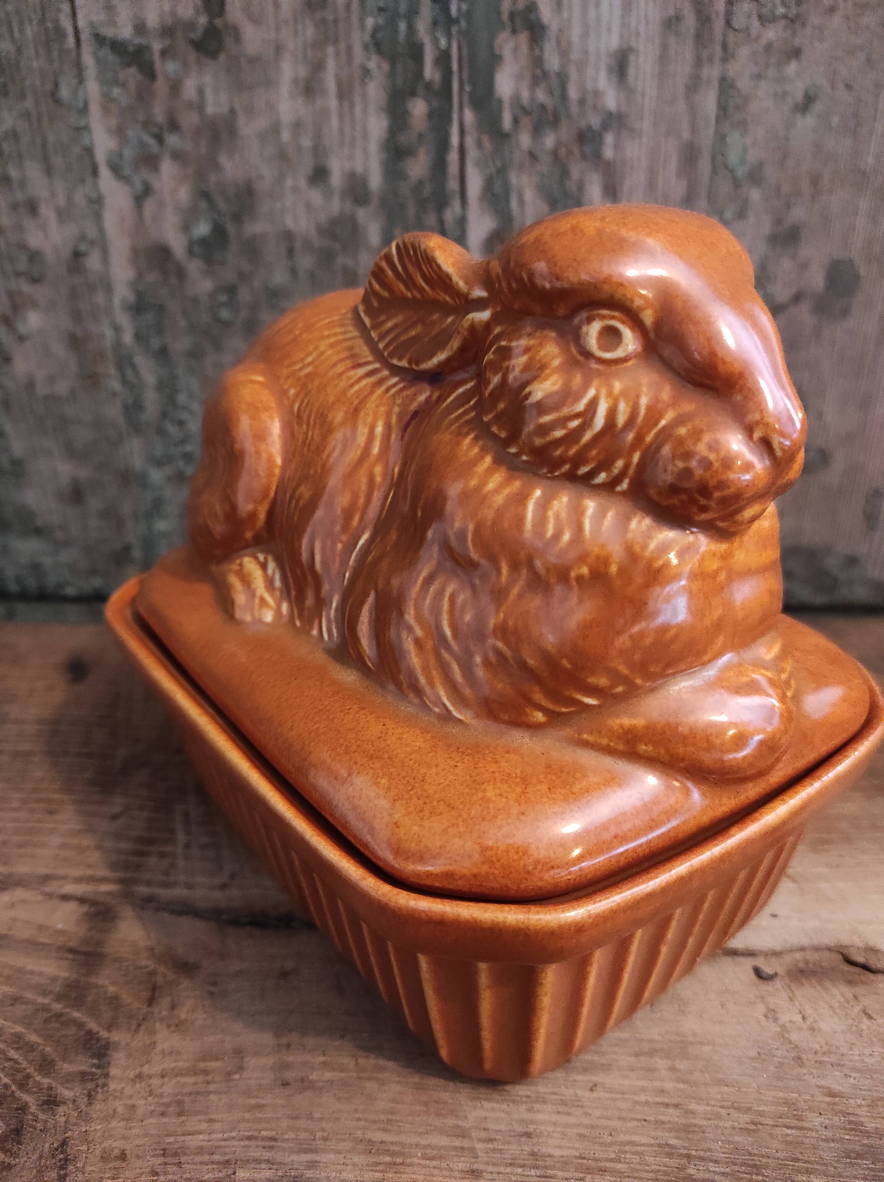 Vintage tureen for pâté rabbit shaped