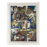 Modern painting art brut inspired by primitive