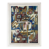 Modern painting art brut inspired by primitive