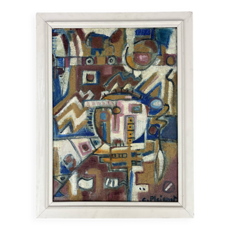 Modern painting art brut inspired by primitive
