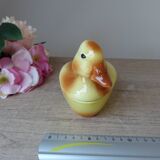 Yellow duckling small terrine Michel Gaugant, Earthenware duckling chick trinket box