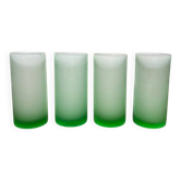 Ensemble de quatre verres vintage en verre dépoli