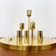 Brass and Smoked Glass Chandelier by Glashütte Limburg