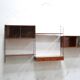 Vintage modular wall shelf in metal and wood