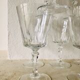 12 glasses with vine/crystal water