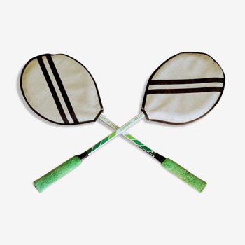 Pair of vintage badminton rackets