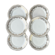 6 flat plates golden white porcelain chauvigny limoges
