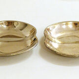 Pair of chrome metal apple cups