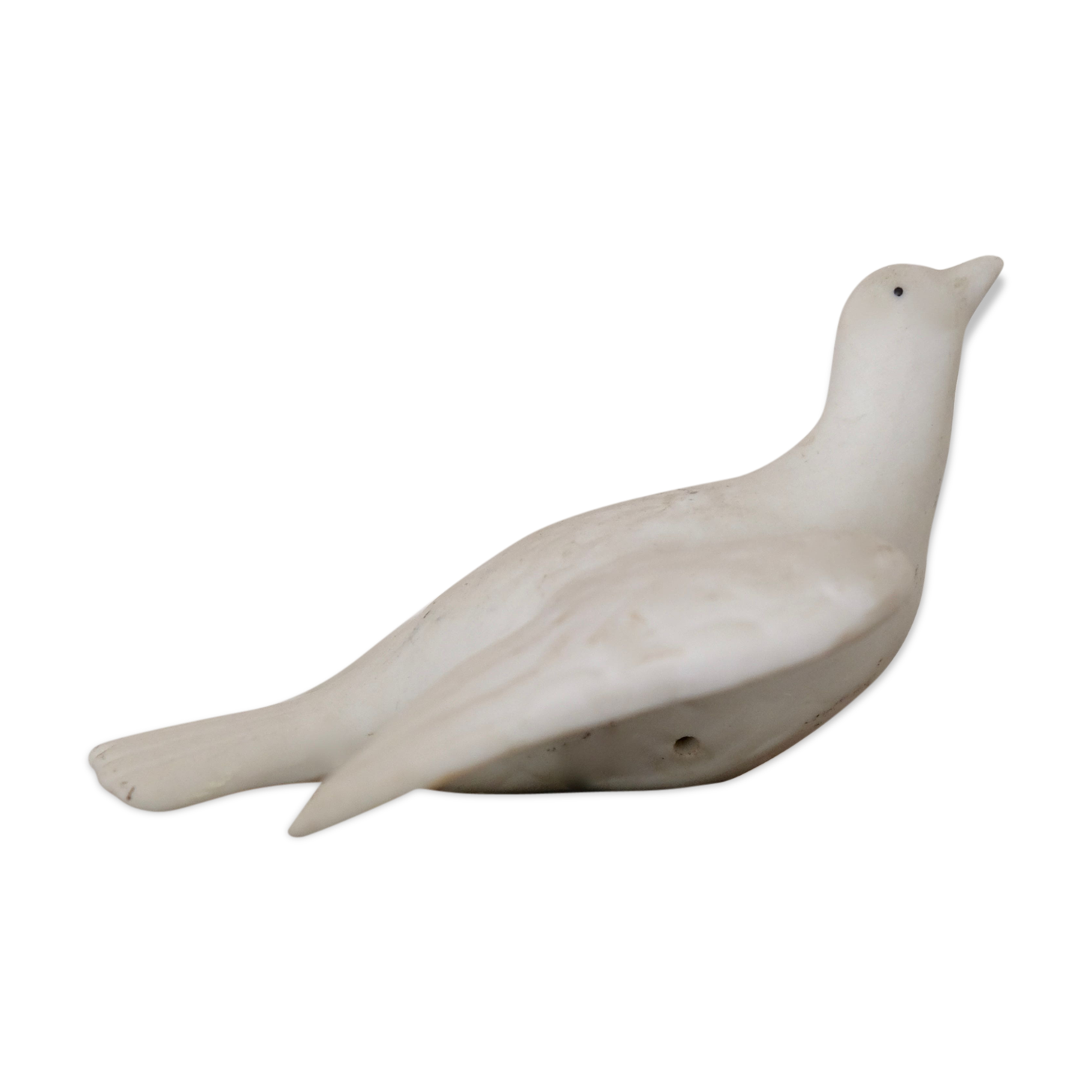 Colombe blanche ancienne en biscuit de porcelaine Limoges années 50