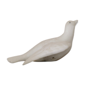 Ancient white dove in porcelain biscuit Limoges 1950s