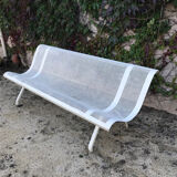 Old garden bench in perforated metal
