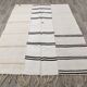 Beige & Black Striped Vintage Kilim Rug, 170x256 Cm