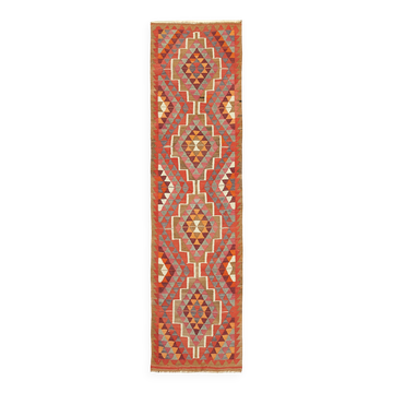 Turkish Handwoven Vintage Herki Kilim 96 cm x 348 cm