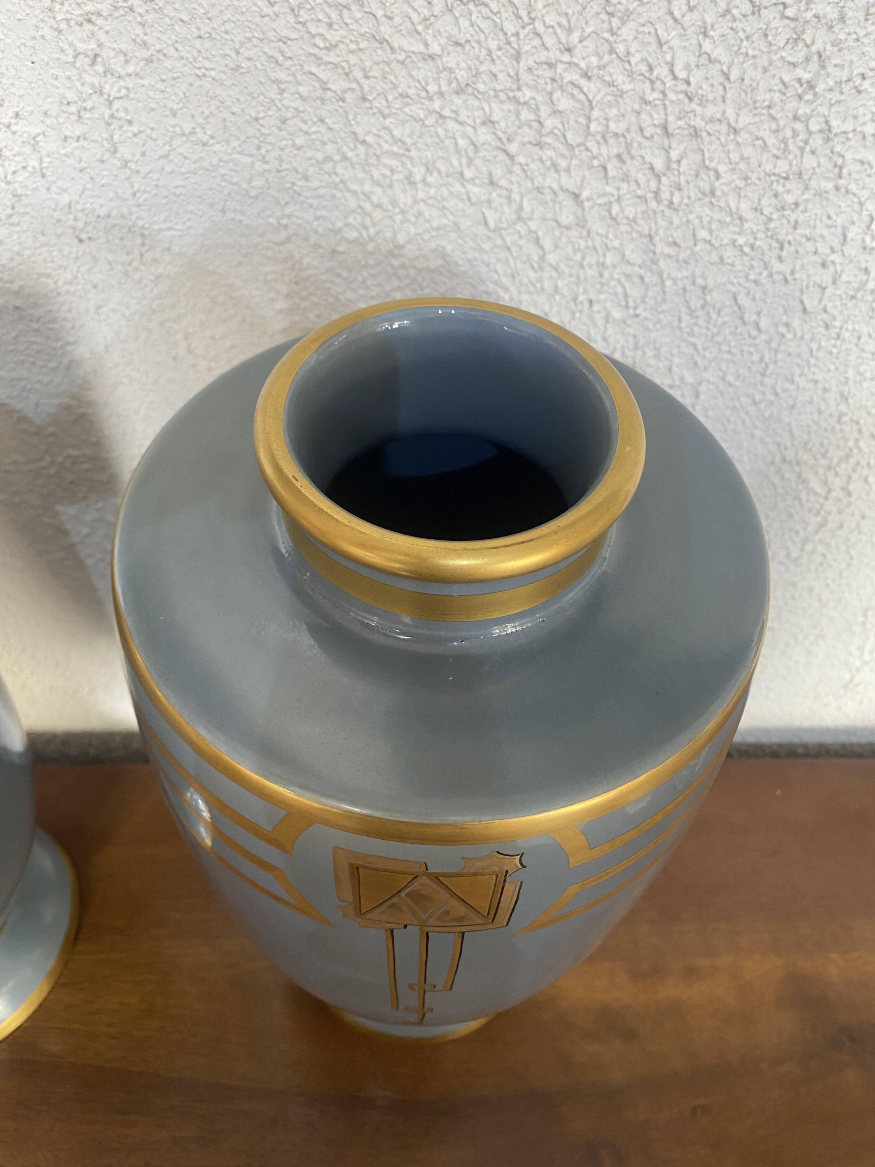 Paire de vases Art Déco signé Pinon Heuzé