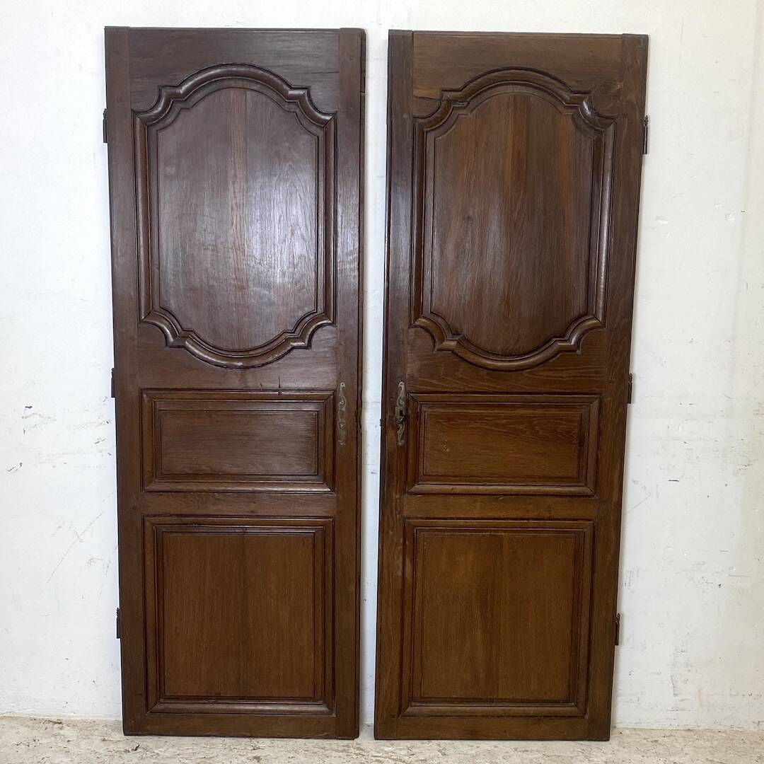 Pair of 19th century oak cabinet doors