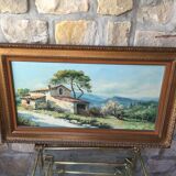 Oil on canvas landscape of mediterranean