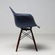 Indigo blue Charles Eames "PAW" armchair by Herman Miller, mid-century modern.