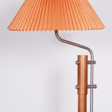 Table lamp, beech galvanized metal, fully functional, czechia, 1960s