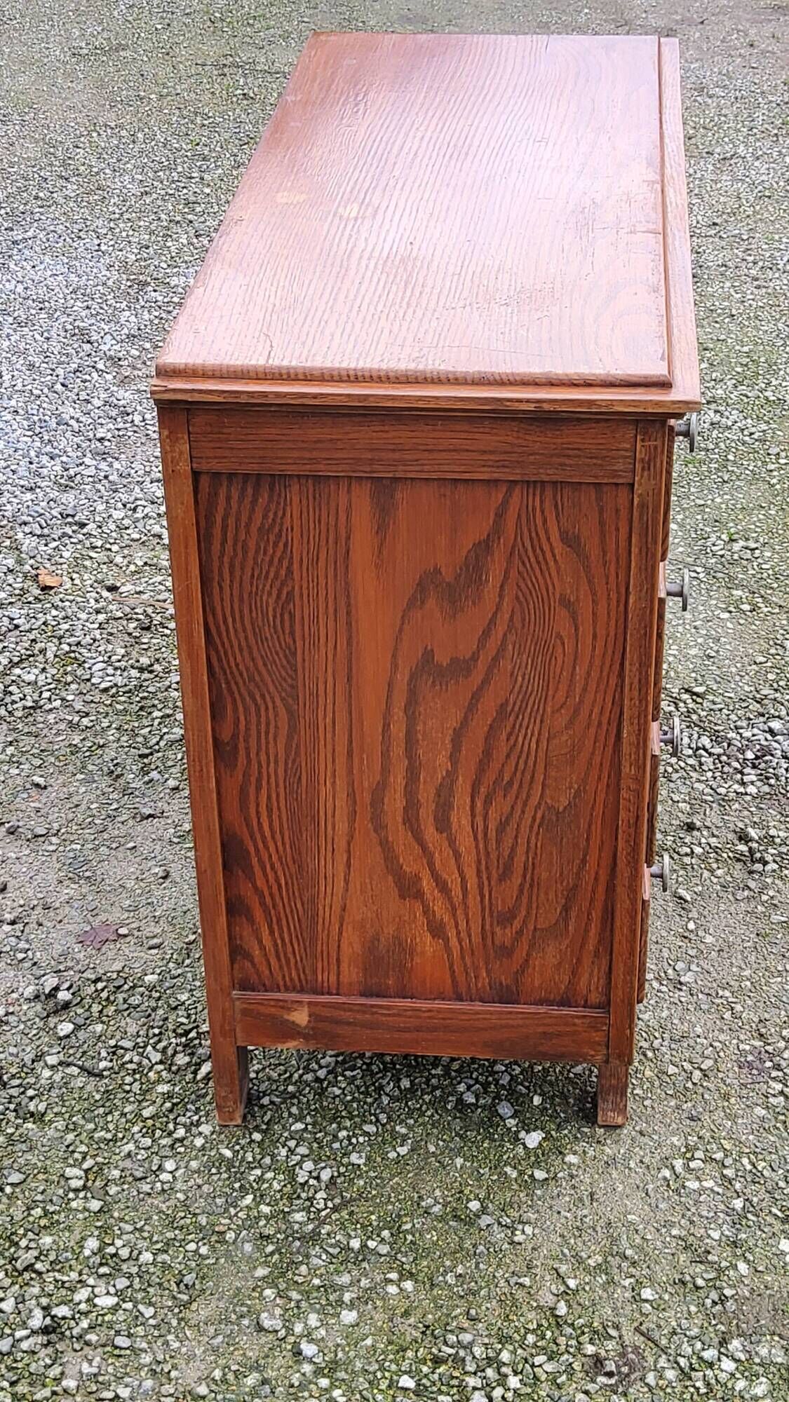 Vintage oak chest of drawers from the 50s compass feet 4 drawers