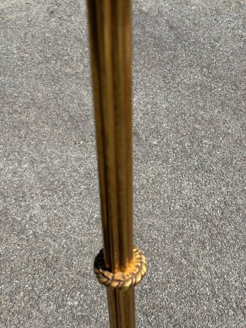old floor lamp / gilded bronze light fixture / vintage