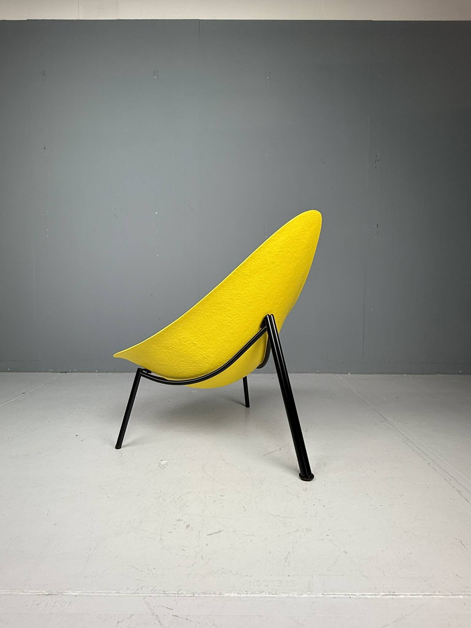 Yellow Tripod Lounge Chair by Ed Merat, France 1956