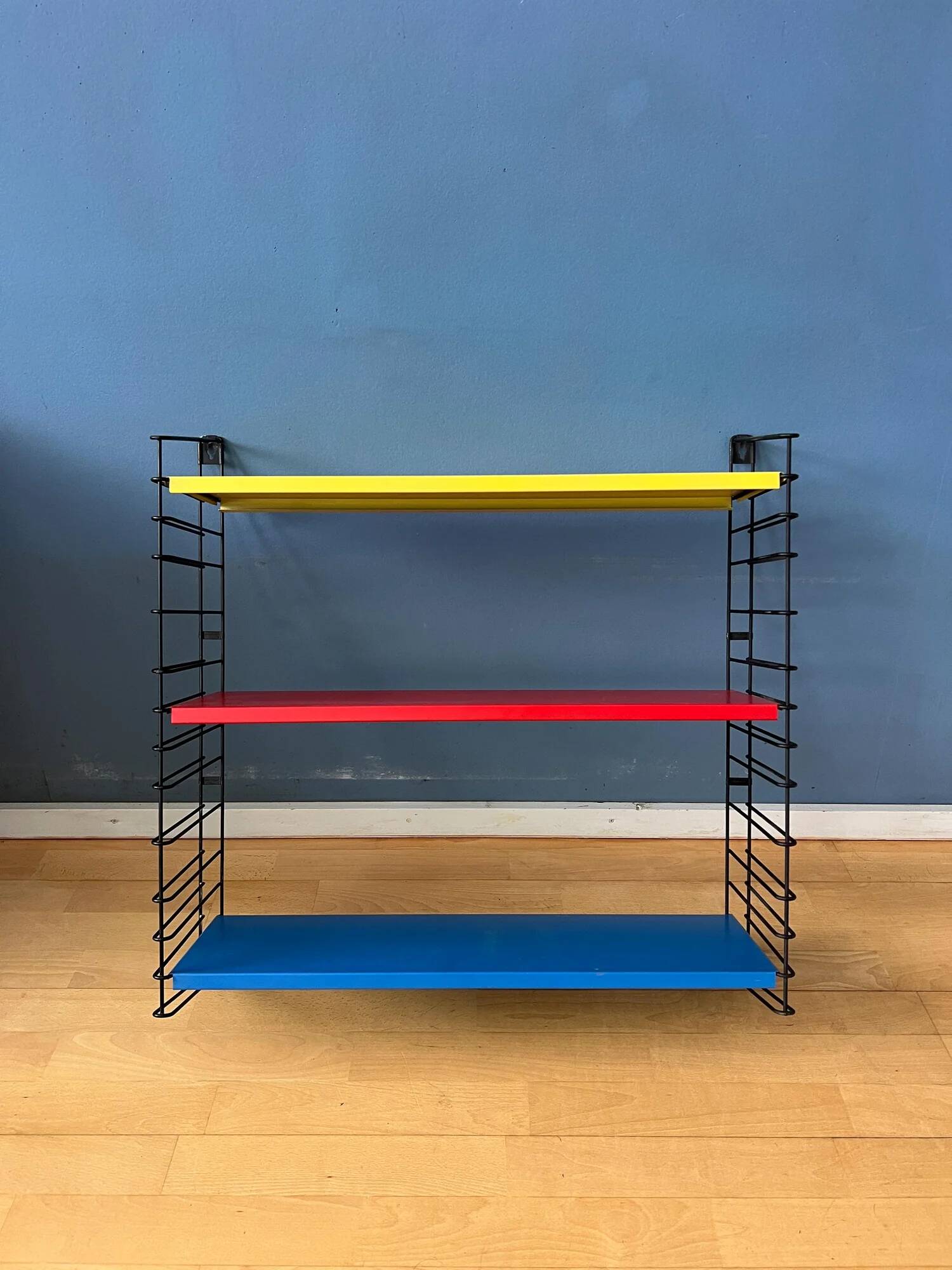 Vintage yellow, red and blue Tomado wall system - shelves - rack - unit