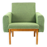 Midcentury Armchair In Fabric & Beech, Czechoslovakia 1960s