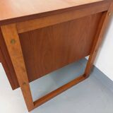 Double-sided executive desk sled legs vintage Scandinavian style in teak from the 60s